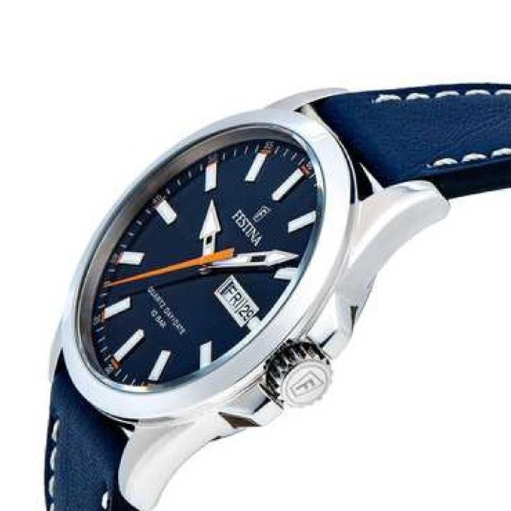 Μπλε δερμάτινο λουράκι ρολογιού Festina Classics F20358/3