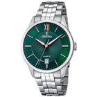 Ρολόι Festina Classics F20425/7 Με Ασημί Μπρασελέ & Πράσινο Καντράν