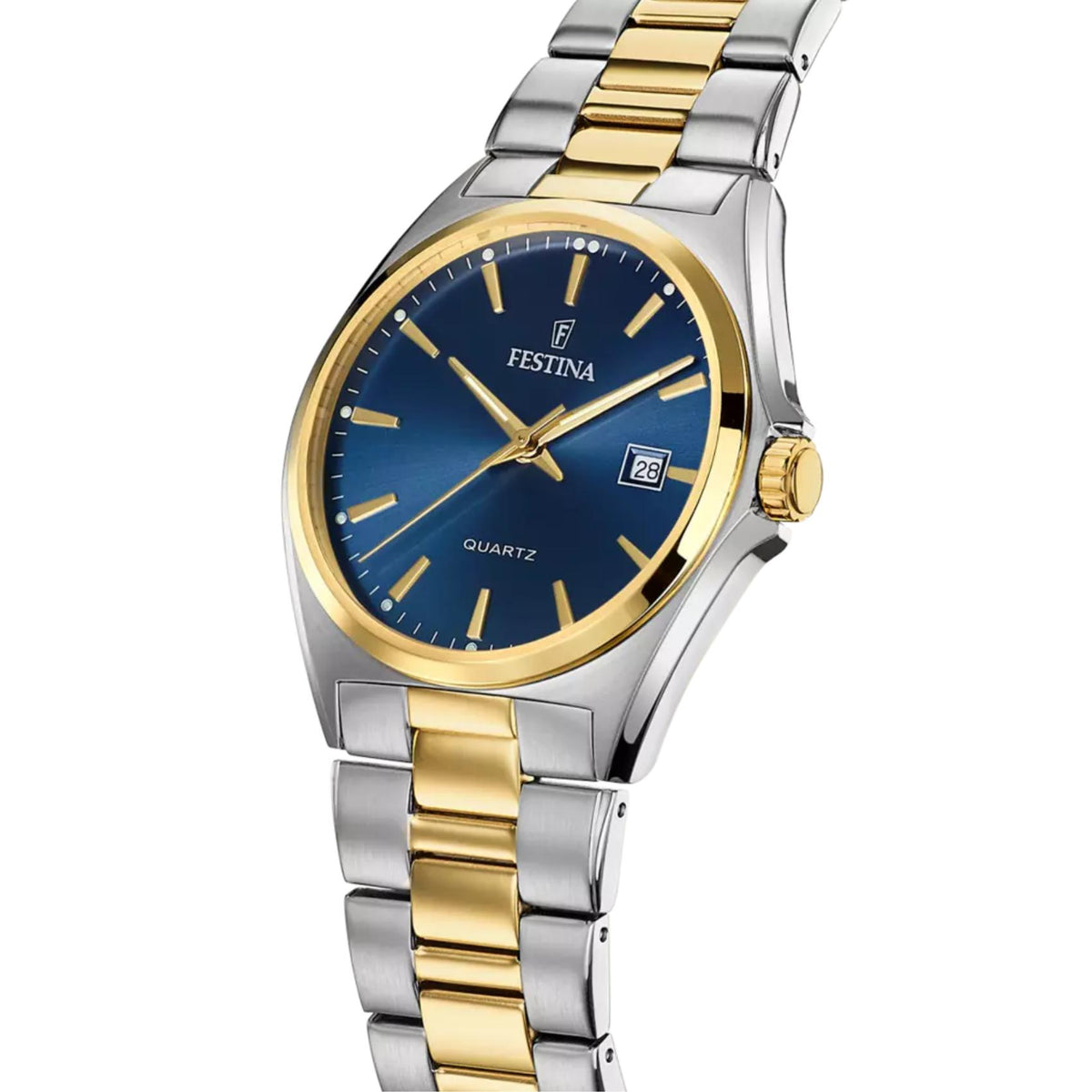 Ασημί-χρυσό ατσάλινο μπρασελέ ρολογιού Festina Classics F20554/4