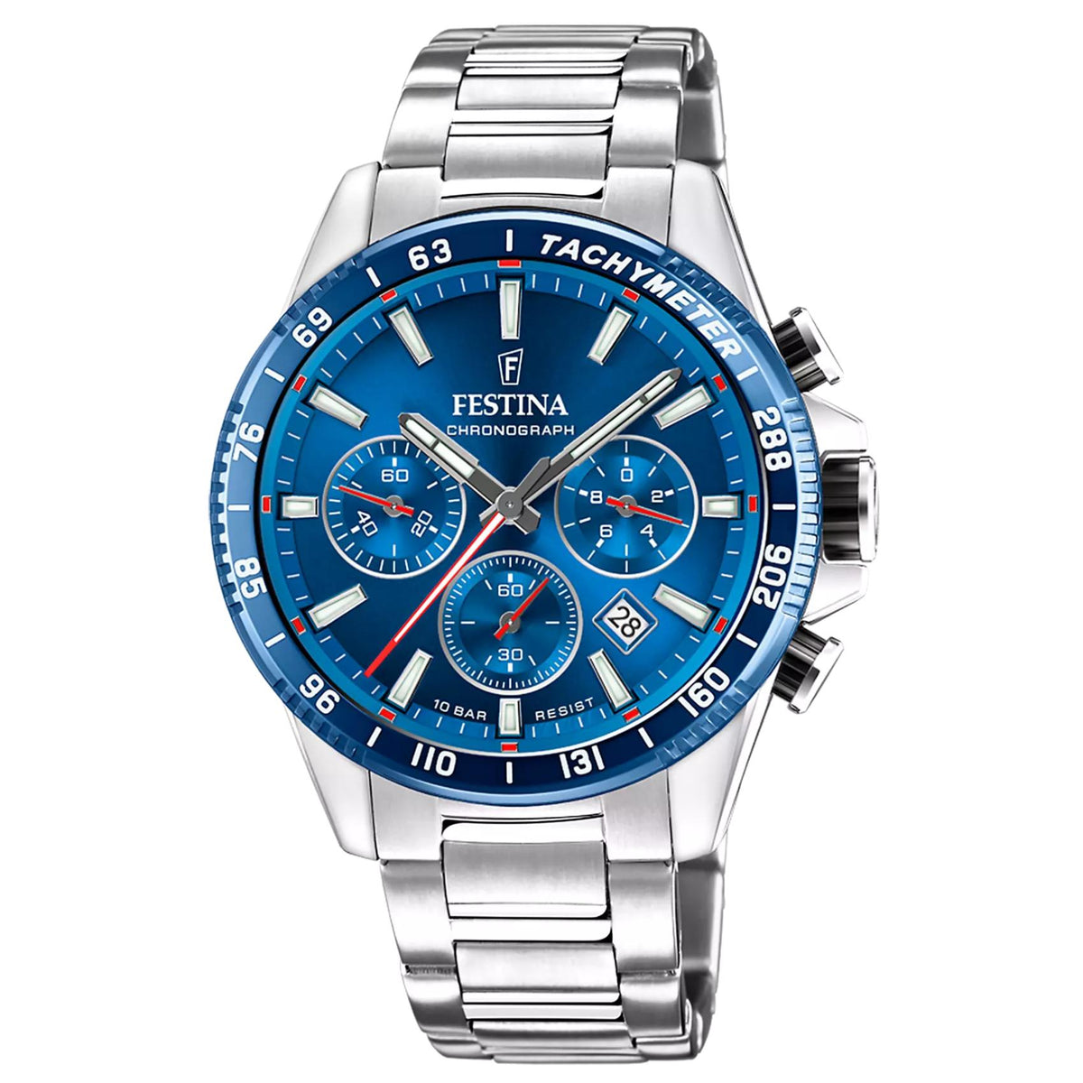 Ανδρικό ρολόι Festina F20560/3 με ασημί μπρασελέ και μπλε καντράν