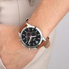 Ρολόι Festina Timeless Chronograph F20542/6 Με Καφέ Λουράκι & Μαύρο Καντράν