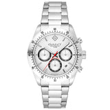 Ανδρικό ρολόι Gant Greenfield G202001 χρονογράφος με ασημί ατσάλινο μπρασελέ και άσπρο καντράν 41mm.