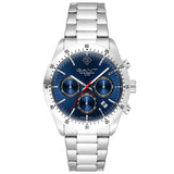 Ρολόι Gant Greenfield G202003 χρονογράφος με ημερομηνία, ασημί ατσάλινο μπρασελέ και μπλε καντράν διαμέτρου 41mm.