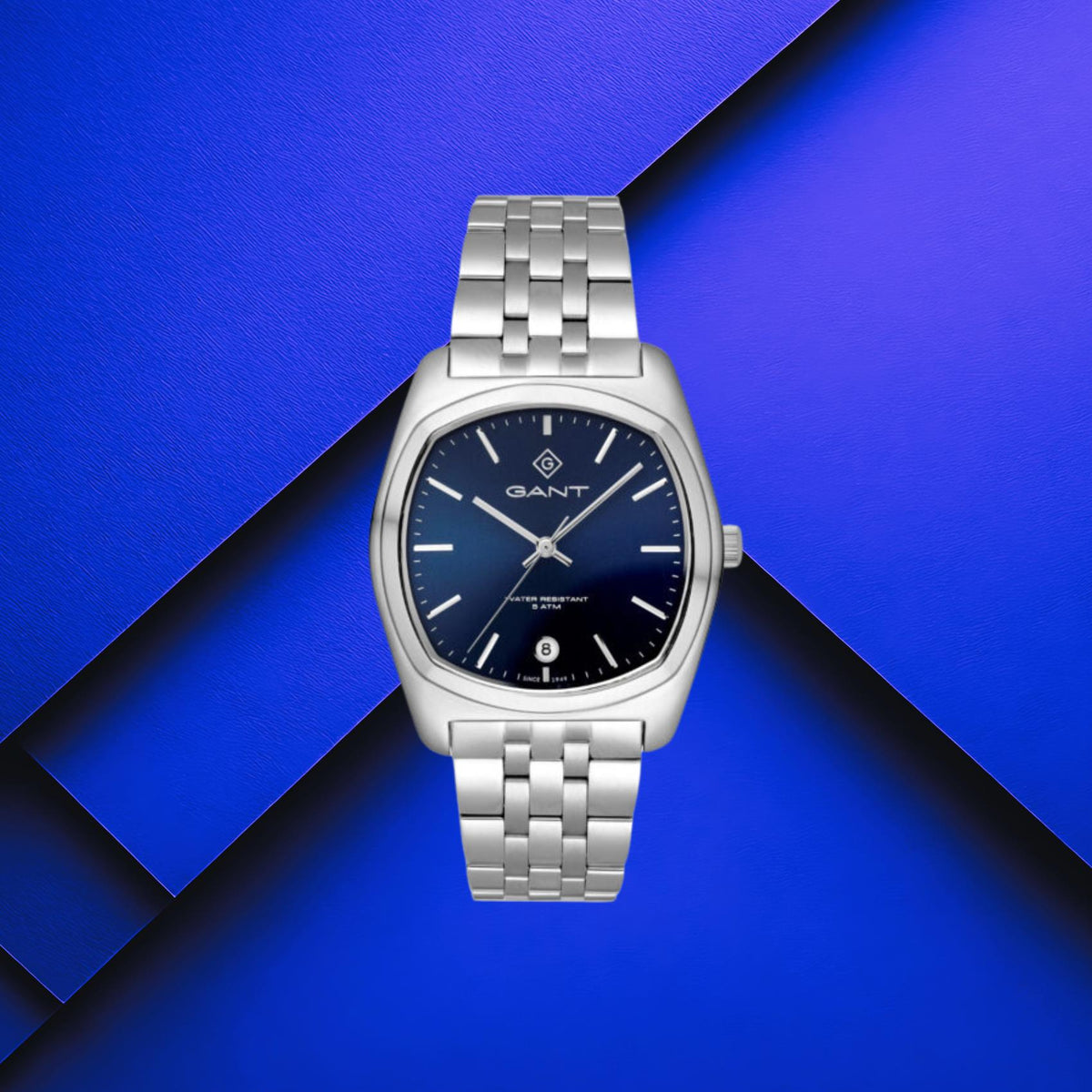 Ανδρικό Ρολόι Gant Tewksbury G306003 με Ασημί Μπρασελέ & Μπλε Καντράν