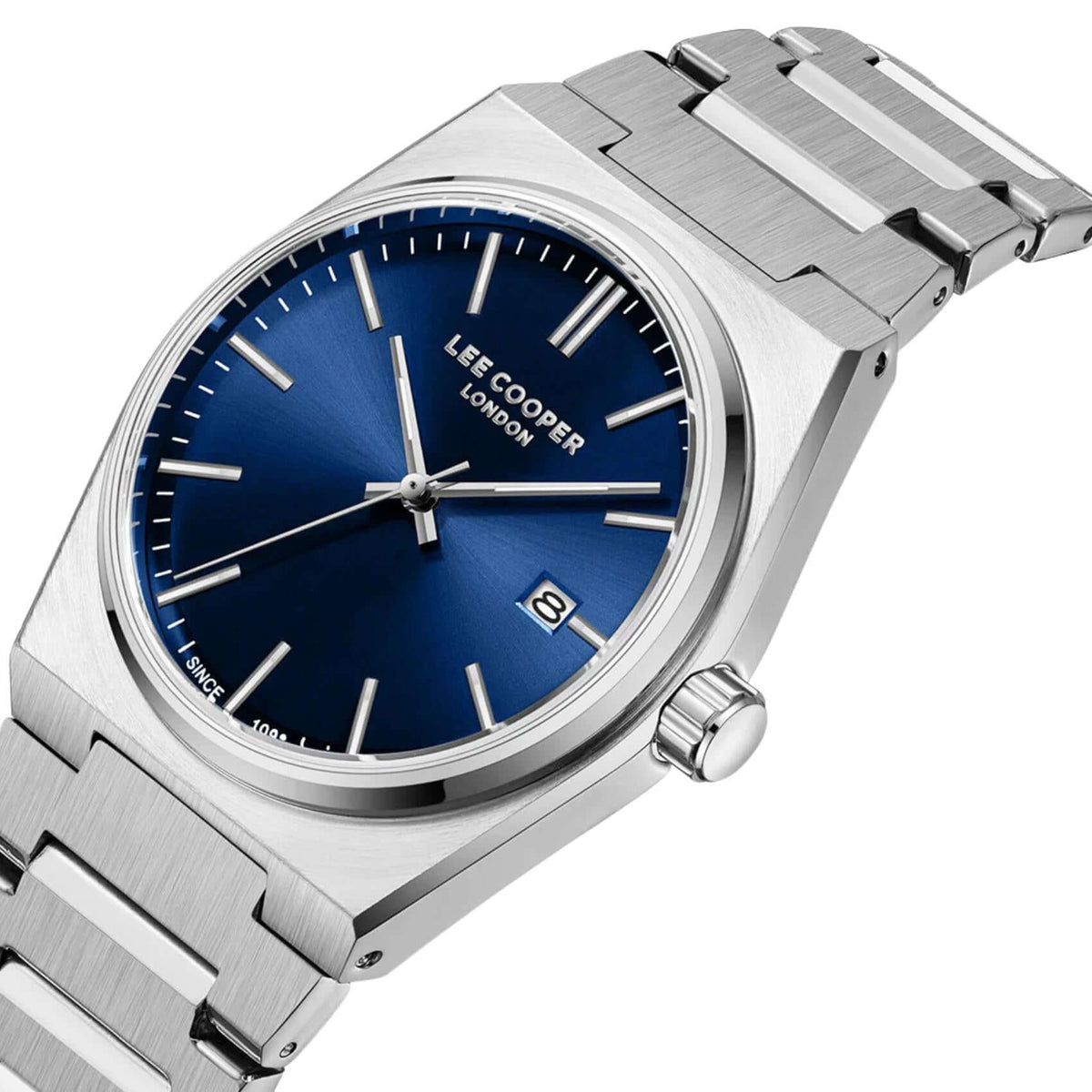 Μπλε καντράν 40mm του ανδρικού ρολογιού Lee Cooper Gents LC08196.390 με ένδειξη ημερομηνίας.