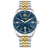 Ανδρικό ρολόι Lee Cooper Gents LC08281.290 με δίχρωμο ατσάλινο μπρασελέ, μπλε καντράν και κάσα 42 mm.