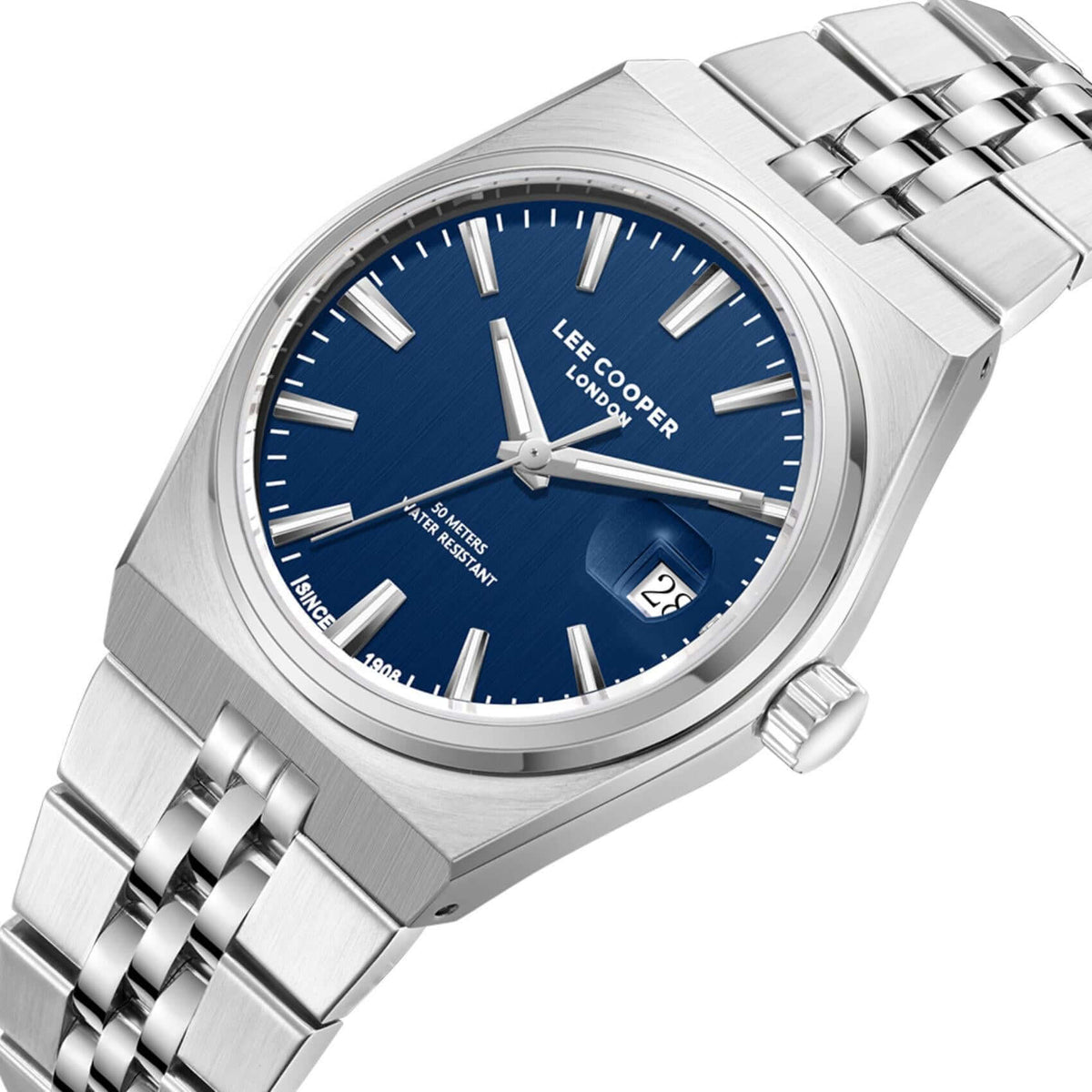 Καντράν από ανδρικό ρολόι Lee Cooper Gents LC08397.390 σε μπλε χρώμα με ένδειξη ημερομηνίας και κάσα 39 mm.