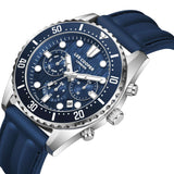 Μπλε καντράν 44mm του ανδρικού ρολογιού Lee Cooper Gents Multi LC08335.399 με ασημί δείκτες και πολλαπλές ενδείξεις.