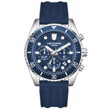 Ανδρικό ρολόι Lee Cooper Gents Multi LC08335.399 με μπλε λουράκι σιλικόνης και μπλε καντράν 44mm με ασημί δείκτες.