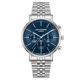 Ανδρικό ρολόι Lee Cooper Gents Multi LC08372.390 με ασημί ατσάλινο μπρασελέ, μπλε καντράν και κάσα 42 mm.