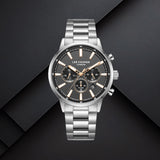 Ανδρικό ρολόι Lee Cooper Gents Multi LC08382.350 με ένδειξη ημέρας, ημερομηνίας και διπλής ώρας σε κάσα 42 mm.