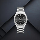 Ανδρικό Ρολόι Lee Cooper LC08275.350 Με Ασημί Μπρασελέ & Μαύρο Καντράν