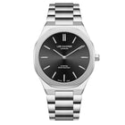 Ανδρικό Ρολόι Lee Cooper LC08275.350 Με Ασημί Μπρασελέ & Μαύρο Καντράν