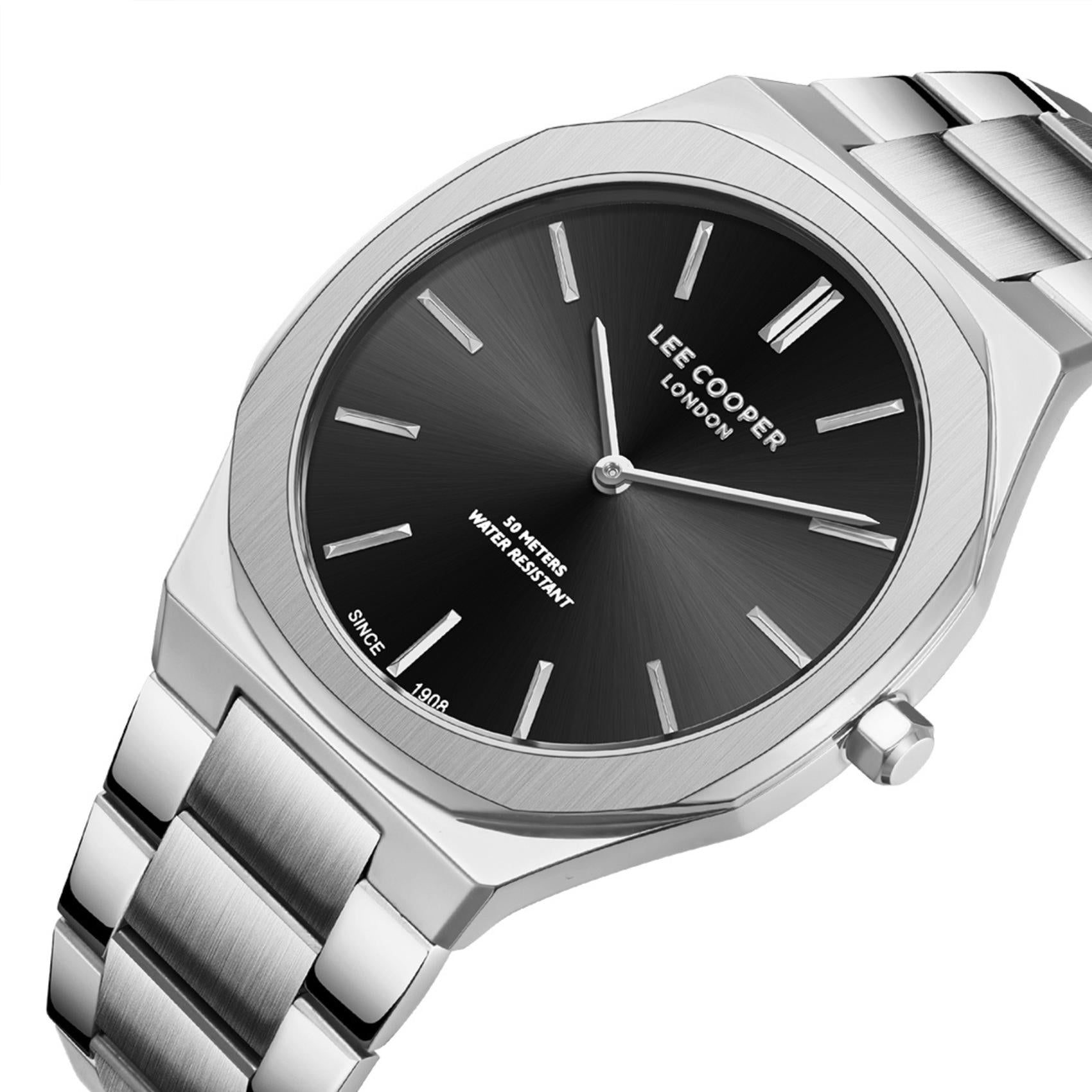 Μαύρο καντράν ρολογιού Lee Cooper LC08275.350 διαμέτρου 41mm