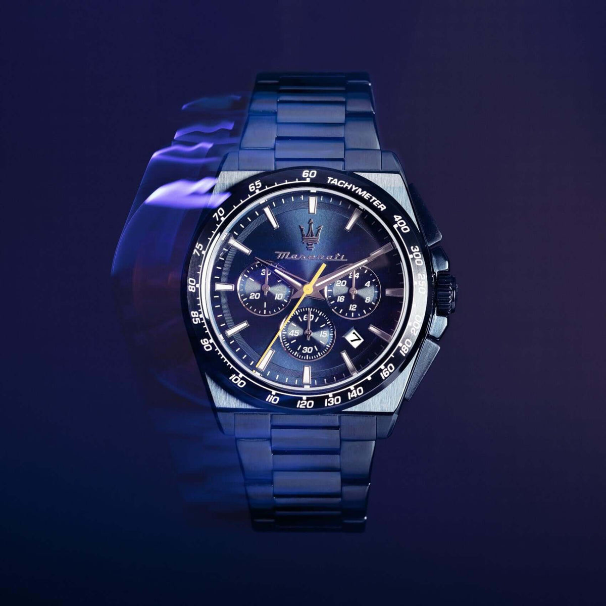 Maserati Blue Edition R8873652008 χρονογράφος 43mm με μπλε μπρασελέ και μπλε καντράν