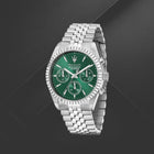 Ανδρικό Ρολόι Maserati Competizione R8853100052 με Ασημί Μπρασελέ & Πράσινο Καντράν