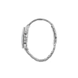 Πλάγια λήψη του Maserati Competizione R8873600002 που αναδεικνύει την κάσα 43mm και το ασημί μπρασελέ από ανοξείδωτο ατσάλι.