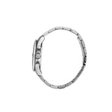 Πλάγια λήψη του Maserati Competizione R8873600008 που αναδεικνύει την κάσα 43mm και το ασημί μπρασελέ από ανοξείδωτο ατσάλι.