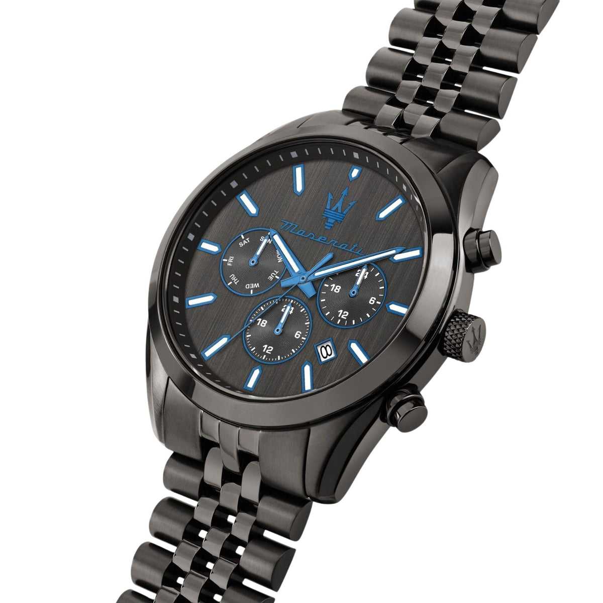 Μαύρο καντράν ρολογιού Maserati Dark Edition R8853154004 διαμέτρου 43mm με χρονογράφο και ημερομηνία