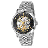 Ανδρικό ρολόι Maserati Αυτόματο Epoca R8823118015 με ασημί μπρασελέ, μαύρο καντράν, χρυσούς δείκτες και κάσα 42mm