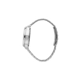 Πλάγια λήψη του Maserati Epoca R8823118018 που αναδεικνύει την κάσα 42mm και το ασημί μπρασελέ από ανοξείδωτο ατσάλι.