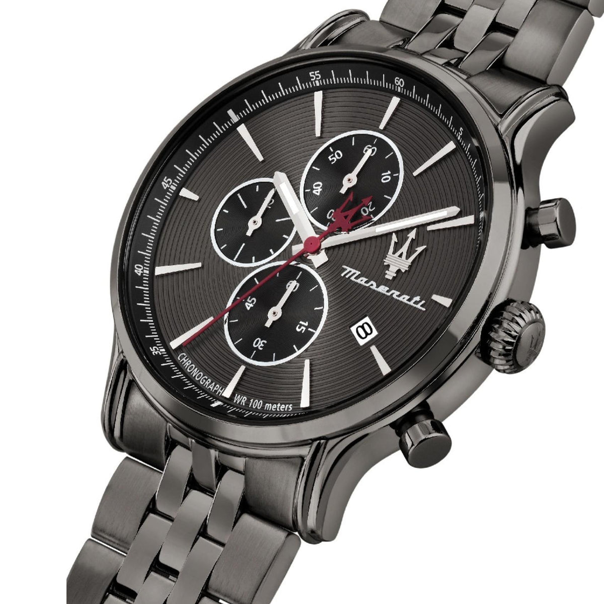 Γκρι καντράν ρολογιού Maserati Epoca Slim R8873618036 διαμέτρου 40mm με ένδειξη χρονογράφου και ημερομηνίας