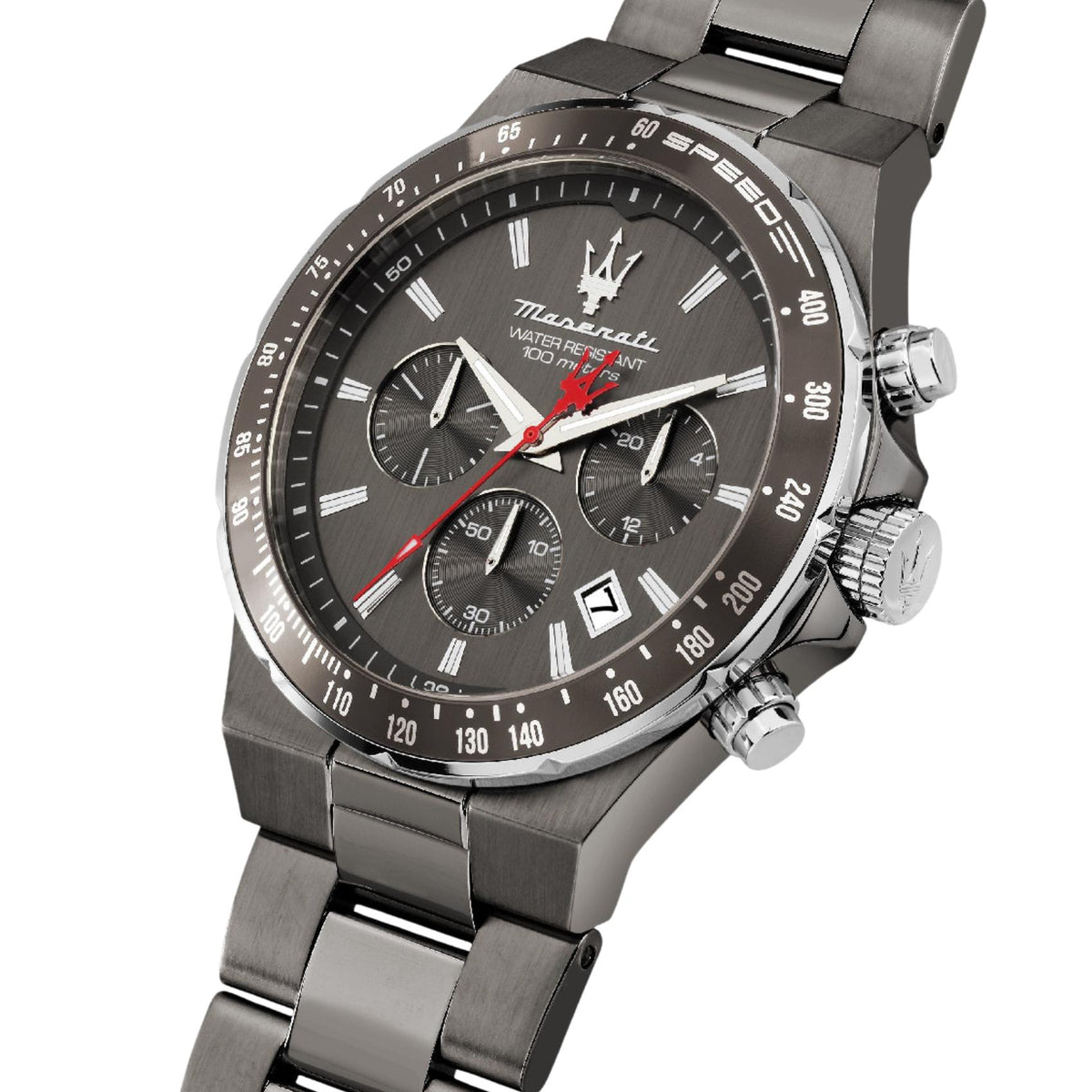 Γκρι καντράν ρολογιού Maserati Sfida R8873640027 διαμέτρου 41mm με ένδειξη χρονογράφου και ημερομηνίας