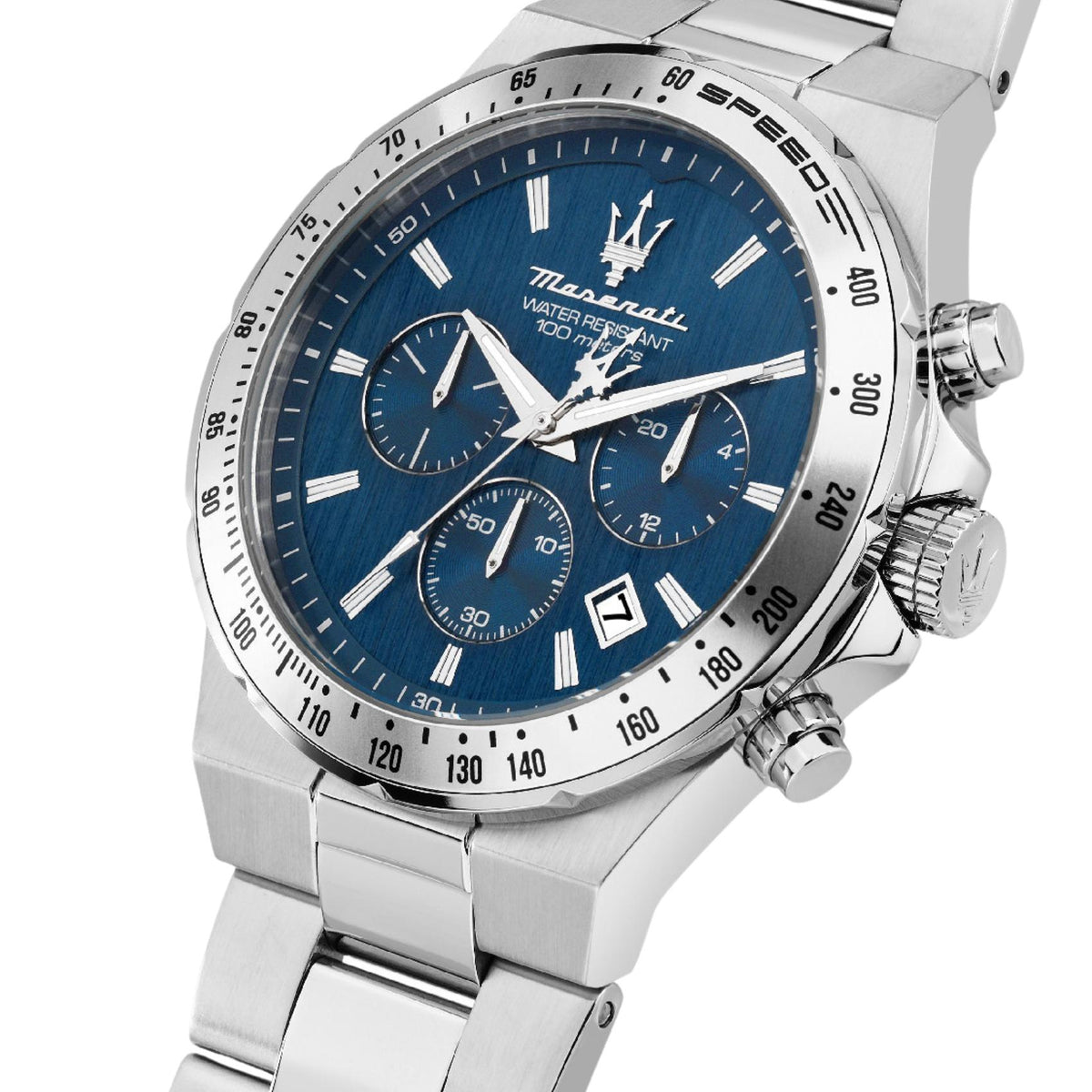Μπλε καντράν ρολογιού Maserati Sfida R8873640029 διαμέτρου 41mm με ένδειξη χρονογράφου και ημερομηνίας