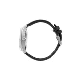 Πλάγια όψη από το ανδρικό ρολόι Maserati Sorpasso R8821124004 με κάσα 42mm και μαύρο δερμάτινο λουράκι.