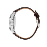 Πλάγια λήψη του Maserati Sorpasso R8871624010 χρονογράφου που αναδεικνύει την κάσα 42mm και το καφέ δερμάτινο λουράκι.