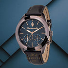 Ρολόι Maserati Traguardo R8871612008 Χρονογράφος Με Καφέ Δερμάτινο Λουράκι