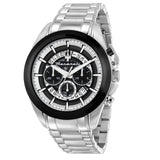 Ανδρικό ρολόι Maserati Traguardo R8873612059 χρονογράφος με ασημί μπρασελέ από ανοξείδωτο ατσάλι, ασημένιο και μαύρο καντράν, ασημένιους δείκτες και κάσα 45mm
