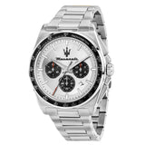 Ανδρικό ρολόι Maserati Velocita R8873652006 χρονογράφος με ασημί μπρασελέ από ανοξείδωτο ατσάλι, ασημί καντράν, ασημί δείκτες, ένδειξη ημερομηνίας και κάσα 43mm