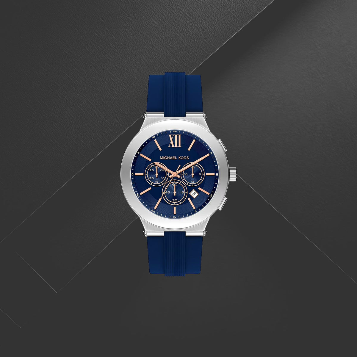 Ανδρικό ρολόι Michael Kors Billie MK9254 χρονογράφος με μπλε λουράκι και μπλε καντράν 46mm
