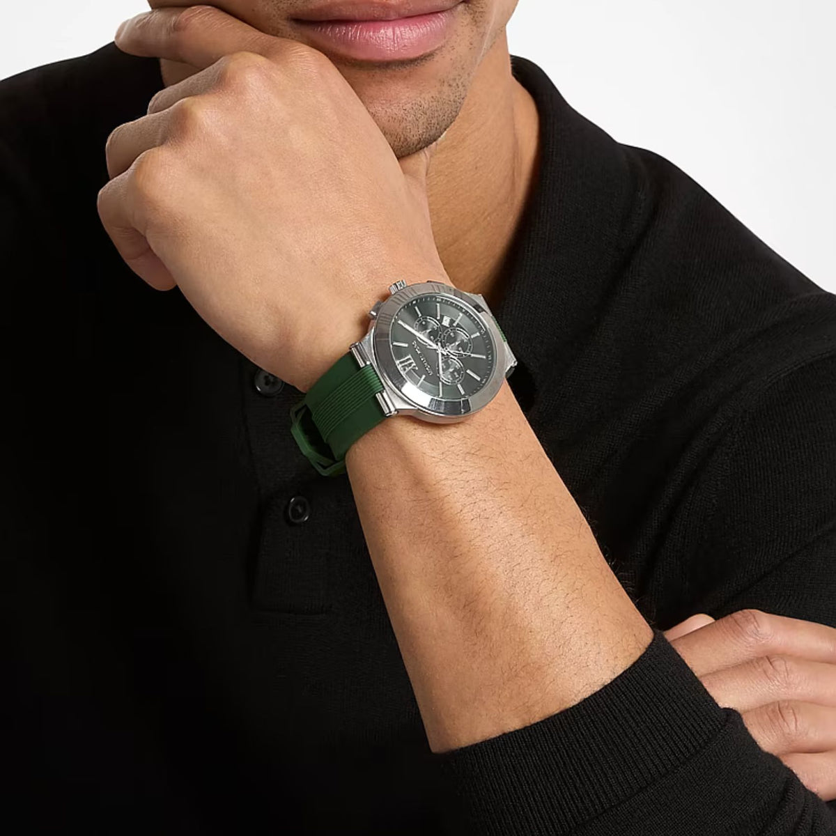 Ανδρικό Ρολόι Michael Kors Billie MK9255 Χρονογράφος με Πράσινο Λουράκι & Πράσινο Καντράν