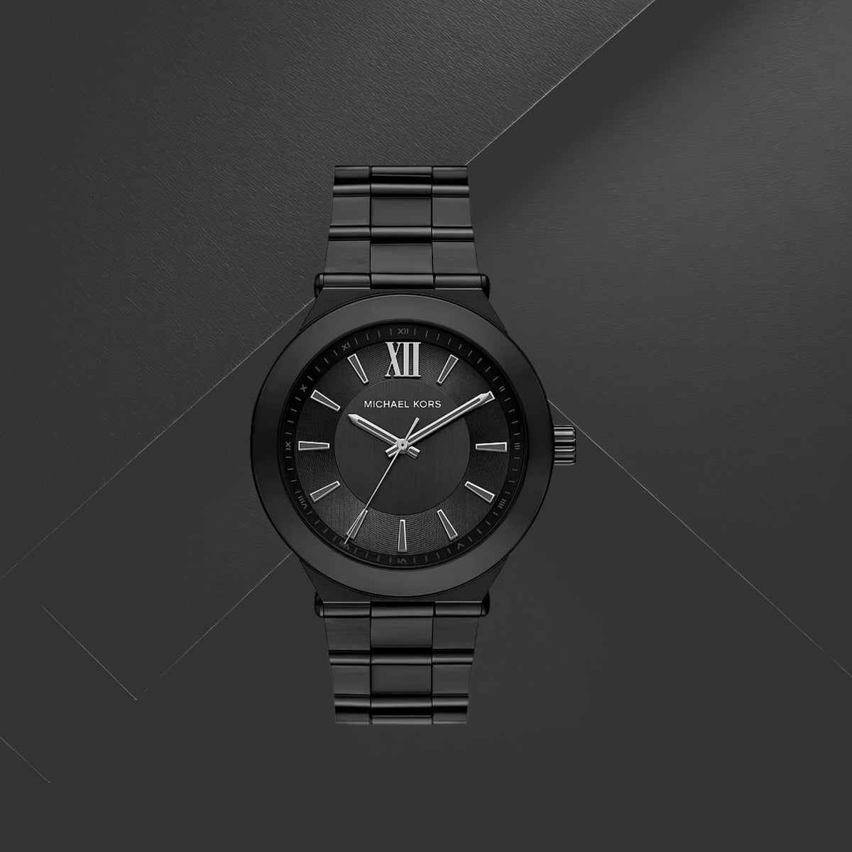 Ανδρικό ρολόι Michael Kors Billie MK9275 με μαύρο μπρασελέ και μαύρο καντράν 44mm