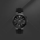 Ανδρικό Ρολόι Michael Kors Billie MK9285 Χρονογράφος με Μαύρο Λουράκι & Μαύρο Καντράν