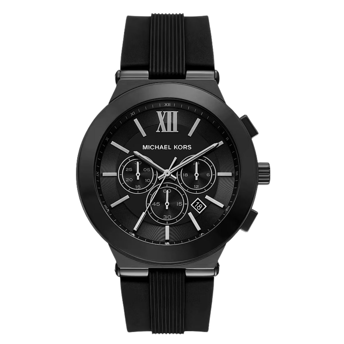 Ανδρικό ρολόι Michael Kors Billie MK9285 χρονογράφος με μαύρο λουράκι και μαύρο καντράν