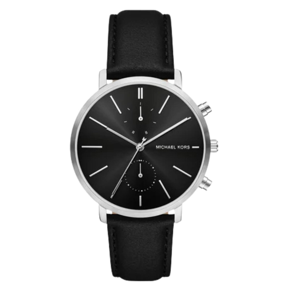 Ανδρικό ρολόι Michael Kors Blake MK9208 με μαύρο δερμάτινο λουράκι και μαύρο καντράν
