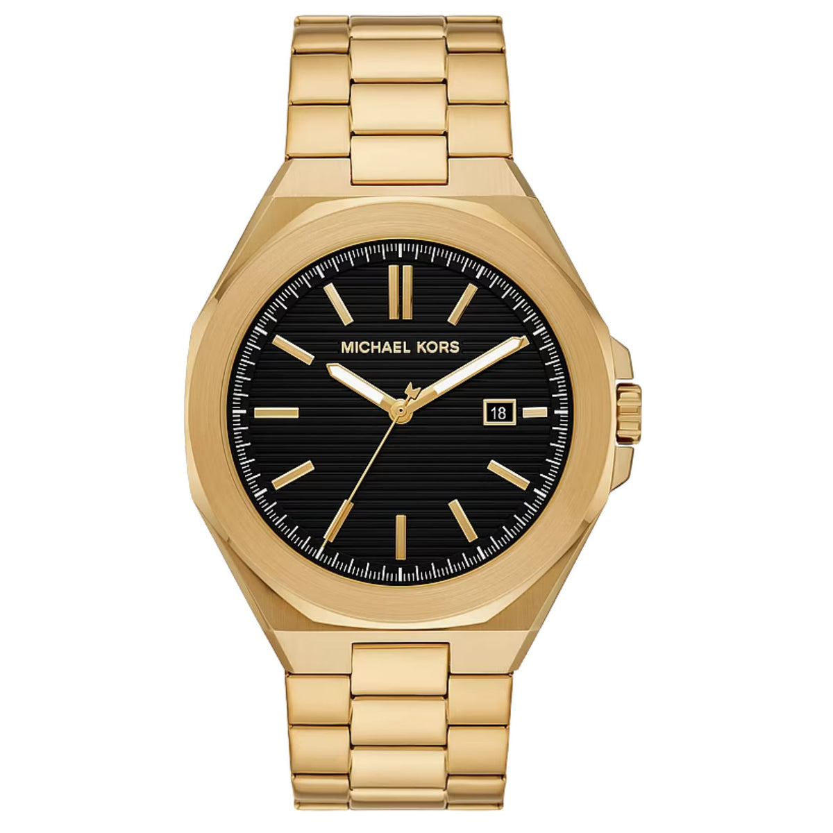 Ανδρικό ρολόι Michael Kors Callum MK9288 με χρυσό μπρασελέ και μαύρο καντράν