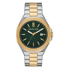 Ανδρικό Ρολόι Michael Kors Callum MK9289 με Ασημί-Χρυσό Μπρασελέ & Πράσινο Καντράν