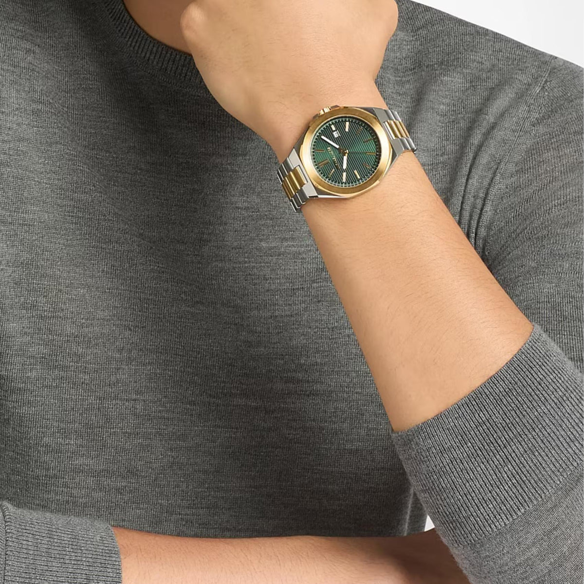 Ανδρικό Ρολόι Michael Kors Callum MK9289 με Ασημί-Χρυσό Μπρασελέ & Πράσινο Καντράν