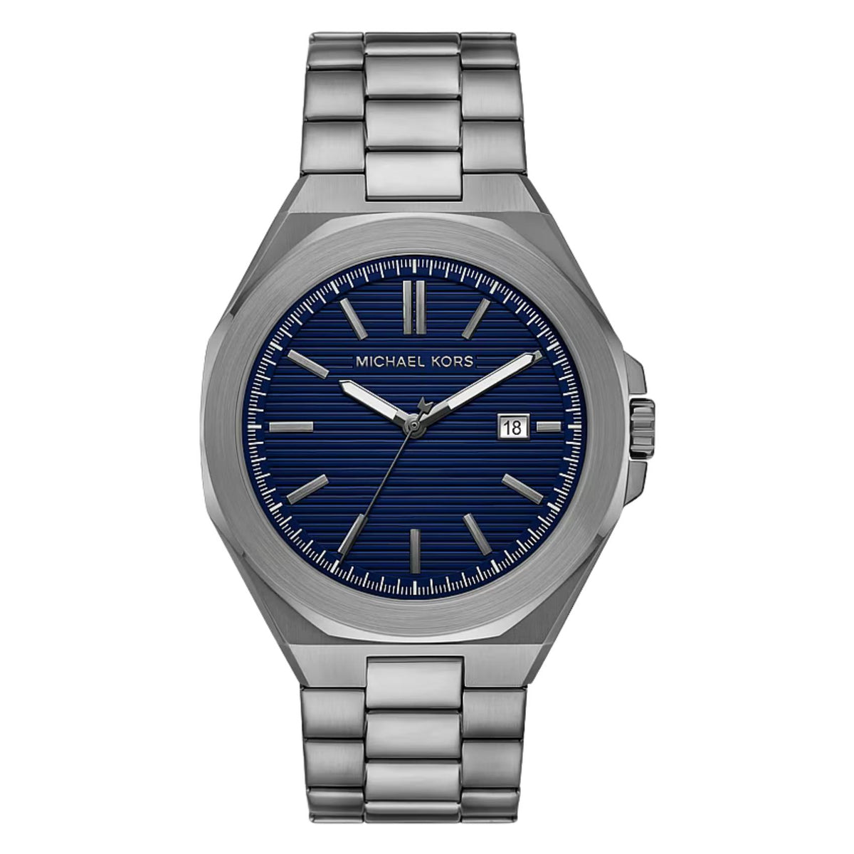 Ανδρικό ρολόι Michael Kors Callum MK9290 με ανθρακί μπρασελέ και μπλε καντράν