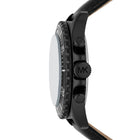 Ανδρικό Ρολόι Michael Kors Everest MK9053 Χρονογράφος με Μαύρο Δερμάτινο Λουράκι & Μαύρο Καντράν