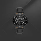 Ανδρικό Ρολόι Michael Kors Everest MK9053 Χρονογράφος με Μαύρο Δερμάτινο Λουράκι & Μαύρο Καντράν