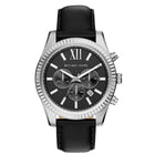 Ανδρικό Ρολόι Michael Kors Lexington MK9256 Χρονογράφος με Μαύρο Λουράκι & Μαύρο Καντράν