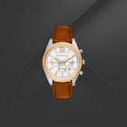 Ανδρικό Ρολόι Michael Kors Lexington MK9257 Χρονογράφος με Καφέ Λουράκι & Λευκό Καντράν