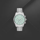 Ανδρικό Ρολόι Michael Kors Lexington MK9264 Χρονογράφος με Ασημί Μπρασελέ & Τιρκουάζ Καντράν