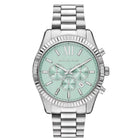 Ανδρικό Ρολόι Michael Kors Lexington MK9264 Χρονογράφος με Ασημί Μπρασελέ & Τιρκουάζ Καντράν