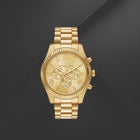 Ανδρικό Ρολόι Michael Kors Lexington MK9276 με Χρυσό Μπρασελέ & Χρυσό Καντράν